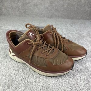 Zeba Hands Free Walking Shoes Mens 11.5 Brown Leather Slip On Low Top